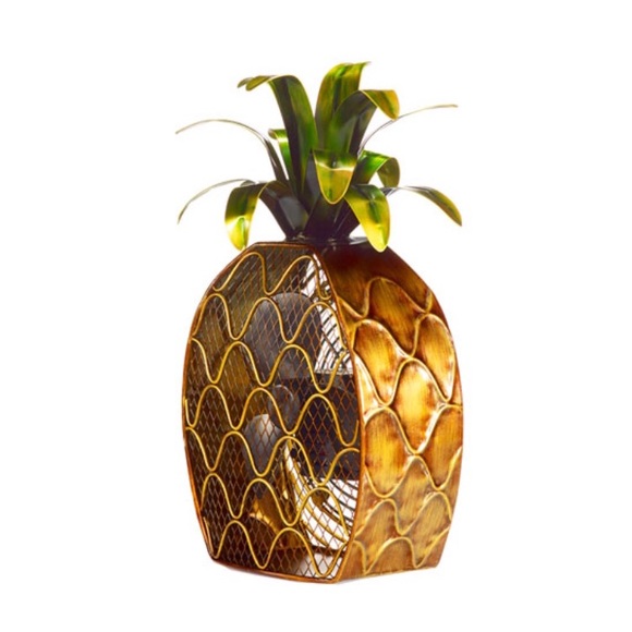 Gold bronze Pineapple Fan Electric Novelty summer - Picture 2 of 8